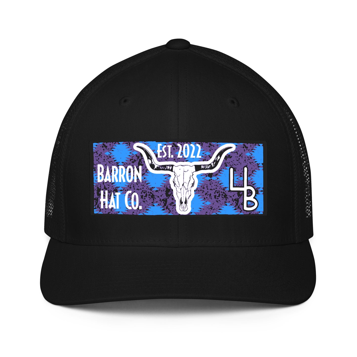 Aztec Print Longhorn Flexfit Mesh Trucker Hat