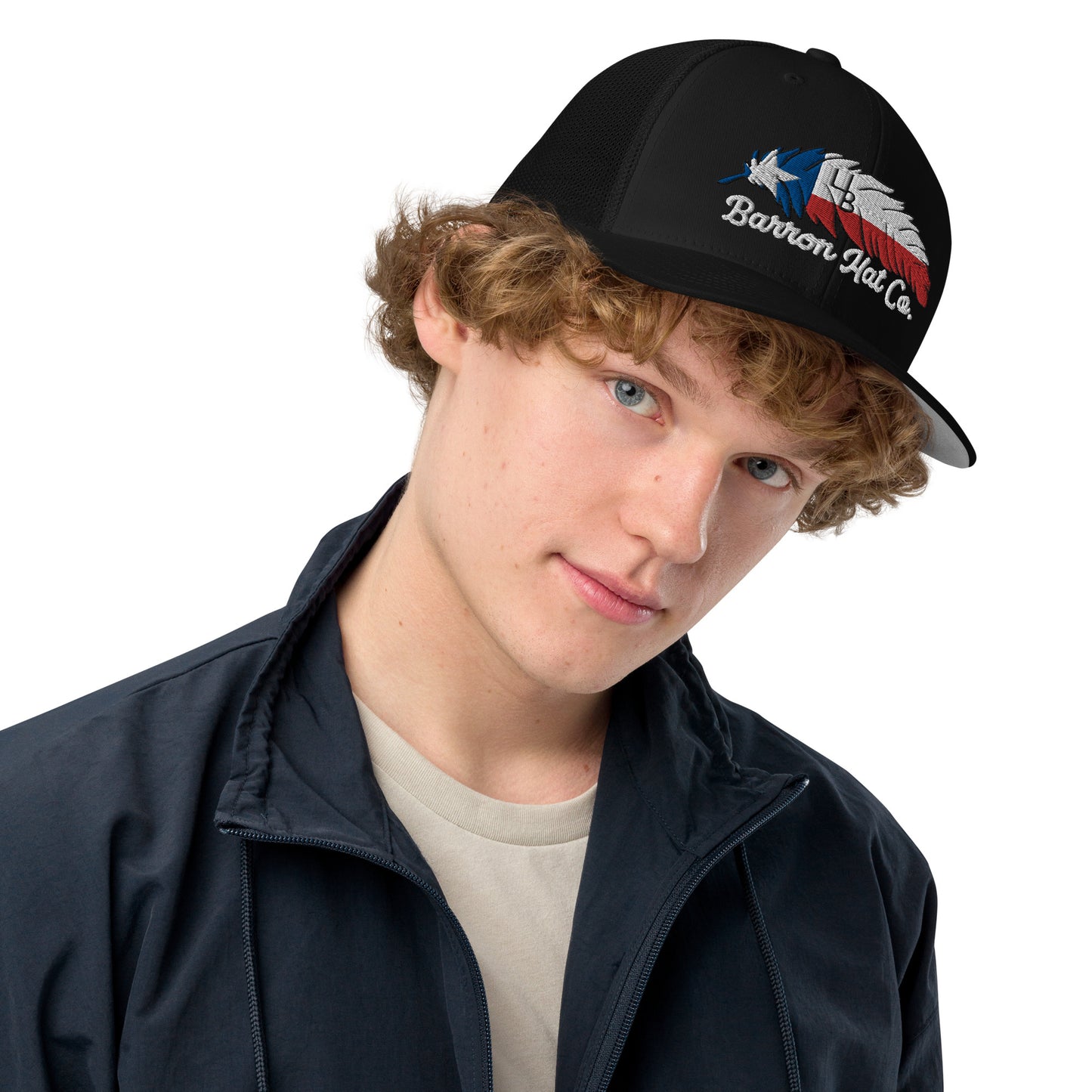 4B Texas Feather Flexfit Mesh Trucker Hat