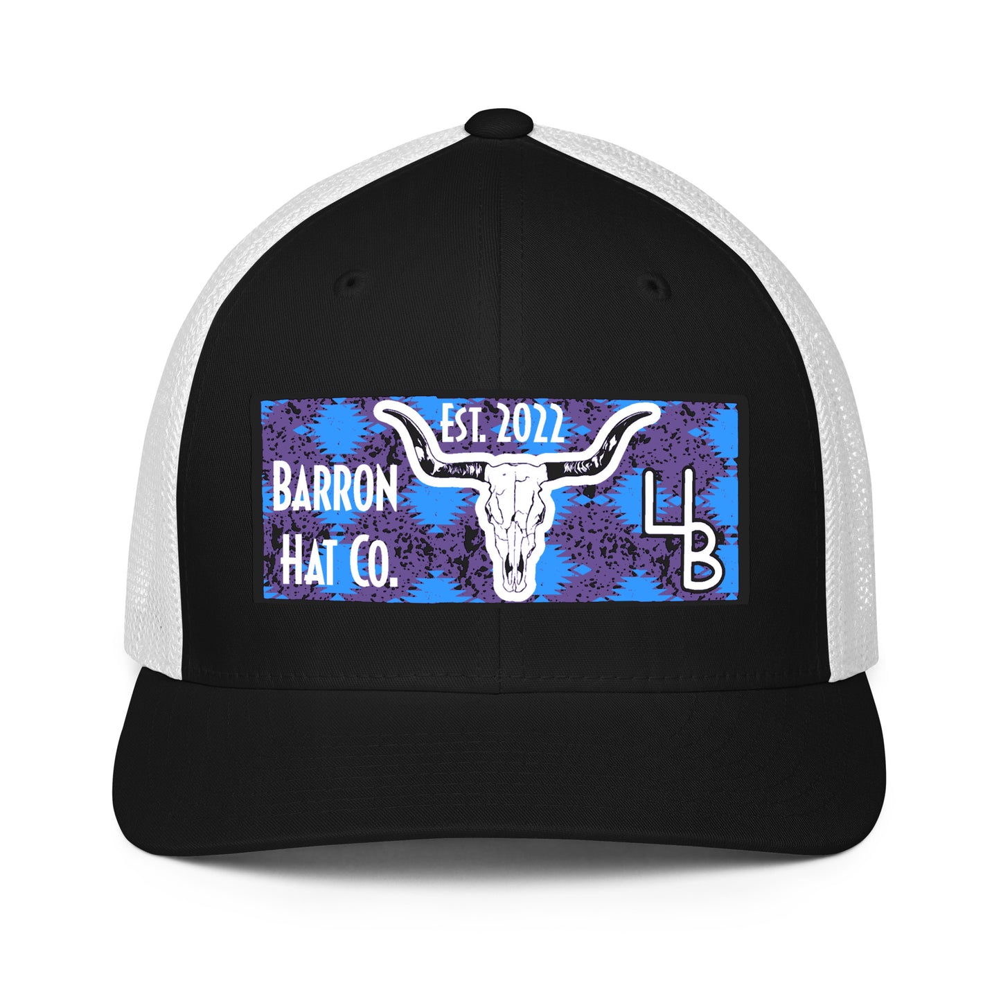 Aztec Print Longhorn Flexfit Mesh Trucker Hat