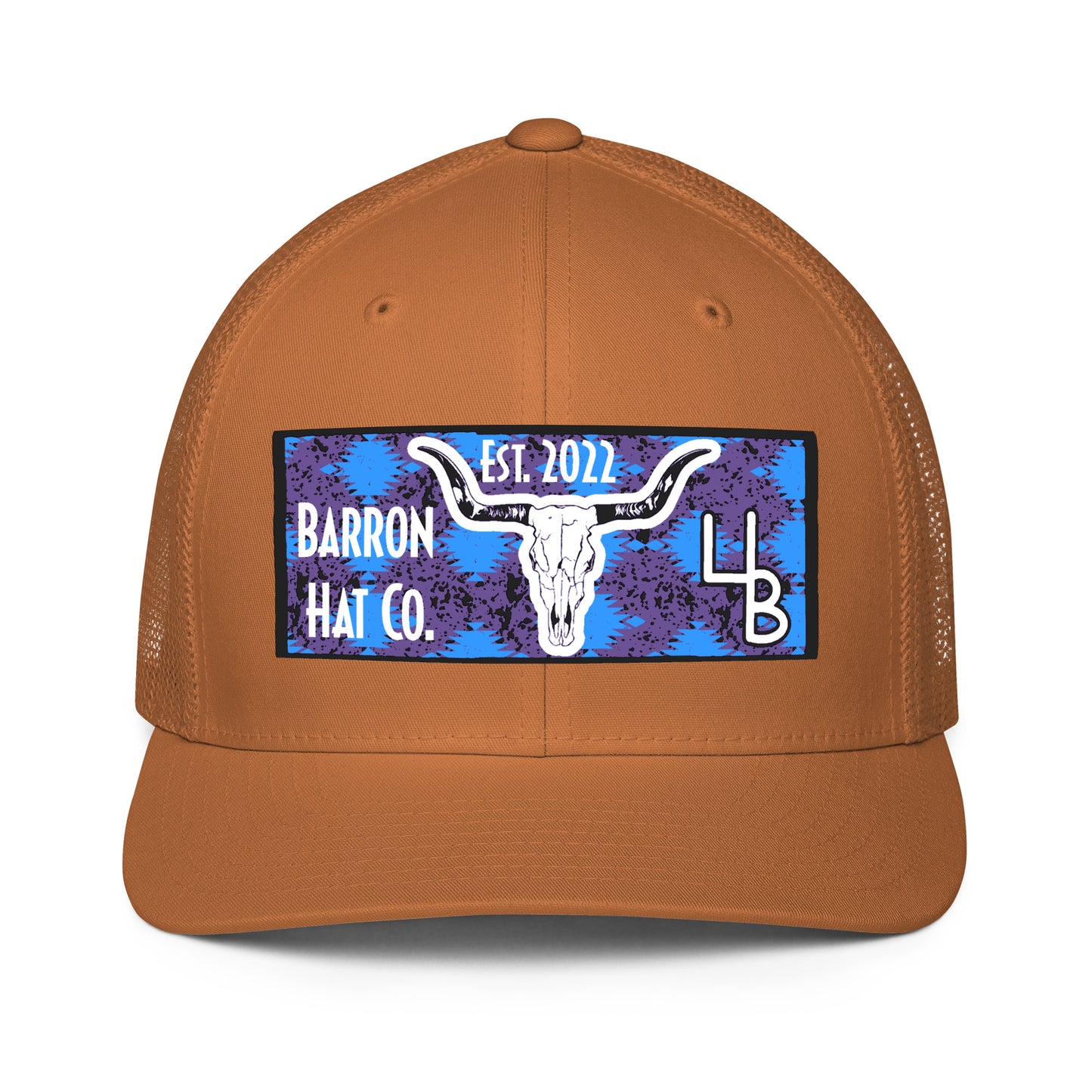 Aztec Print Longhorn Flexfit Mesh Trucker Hat