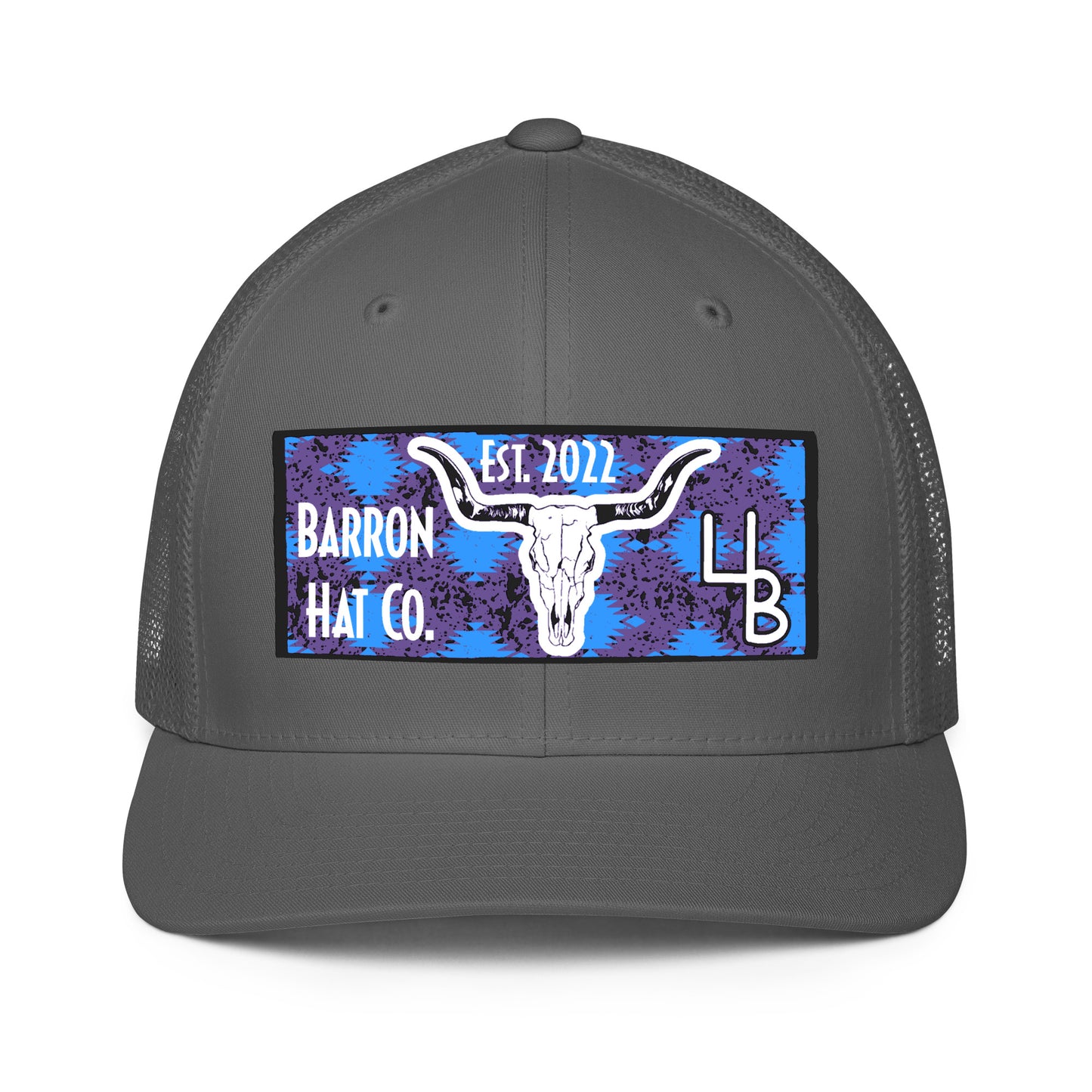 Aztec Print Longhorn Flexfit Mesh Trucker Hat