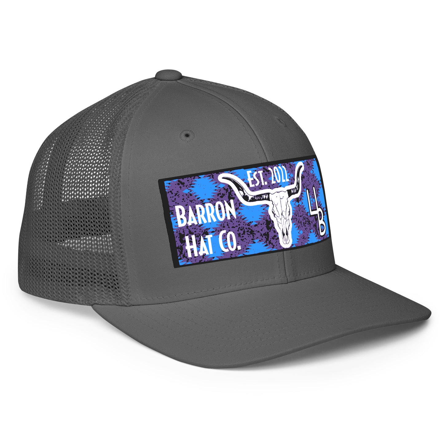 Aztec Print Longhorn Flexfit Mesh Trucker Hat