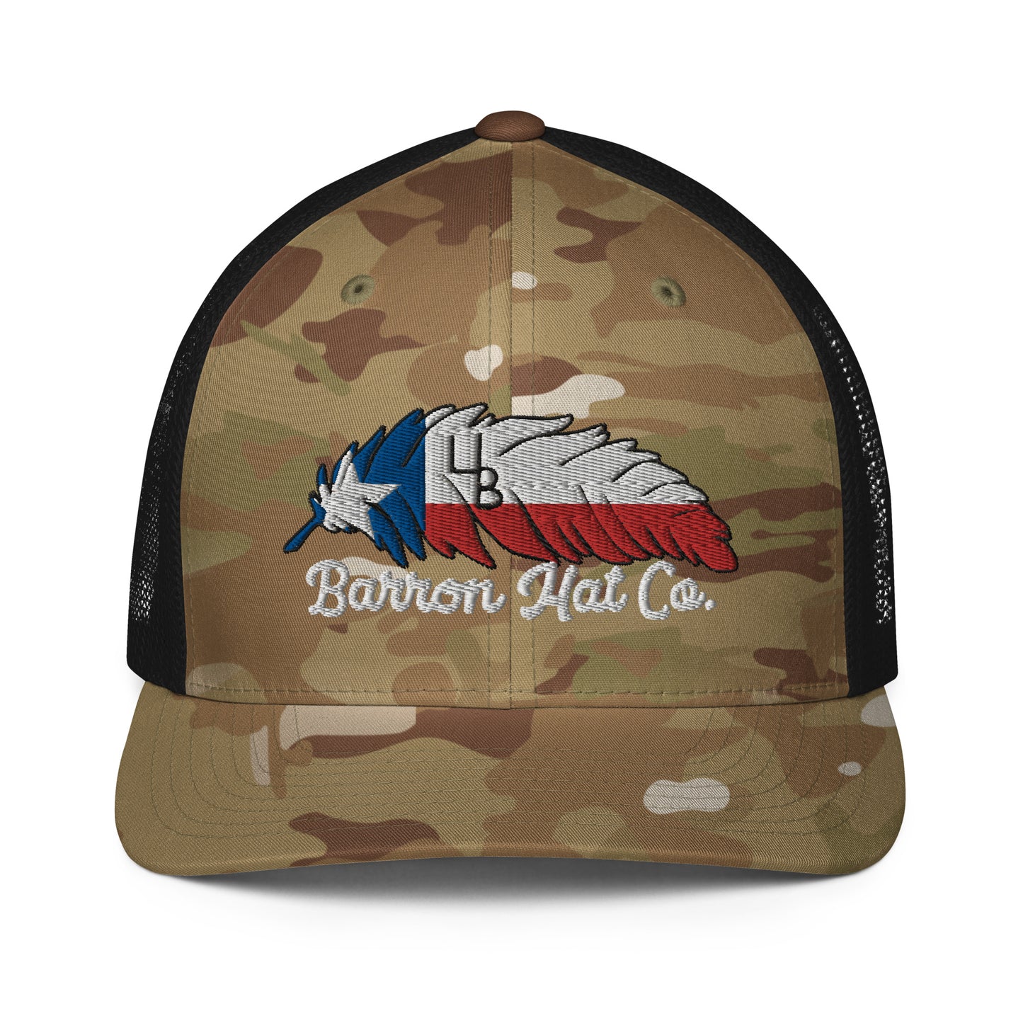 4B Texas Feather Flexfit Mesh Trucker Hat