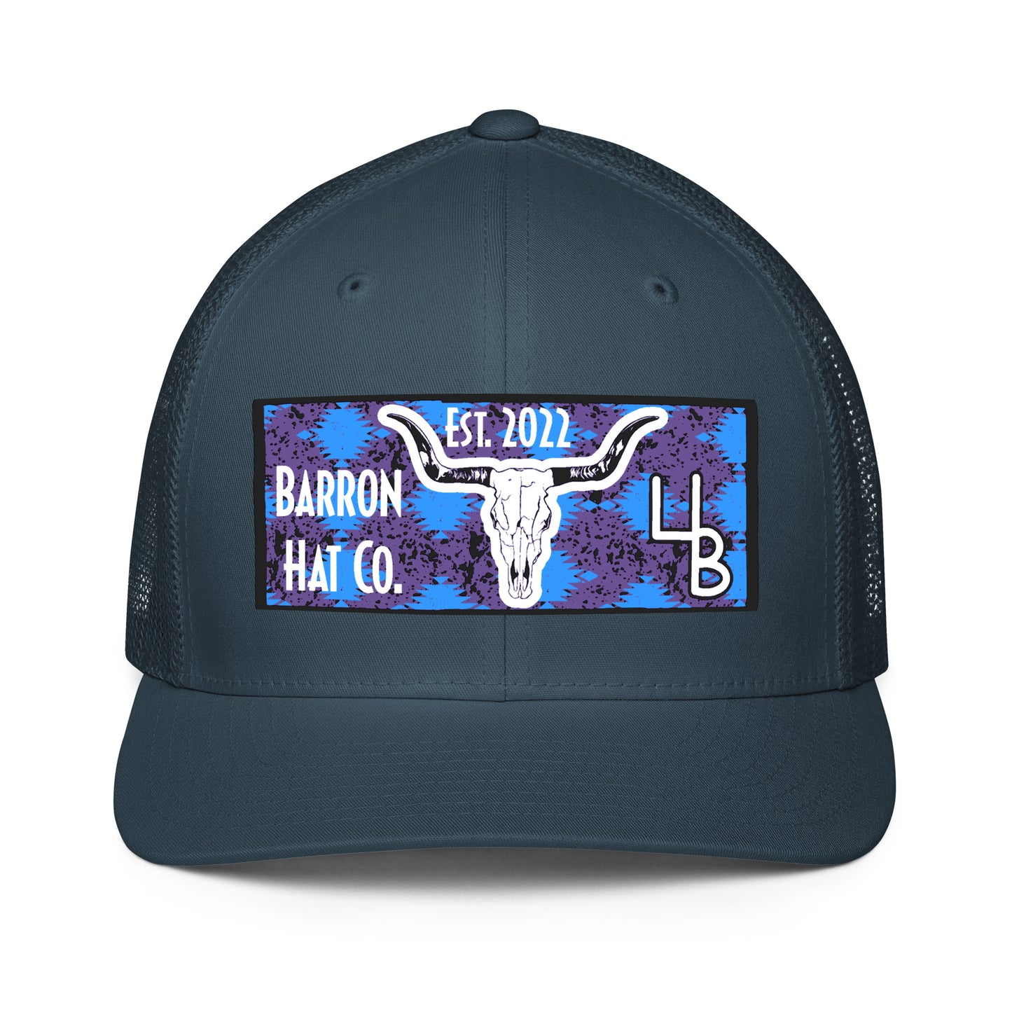 Aztec Print Longhorn Flexfit Mesh Trucker Hat