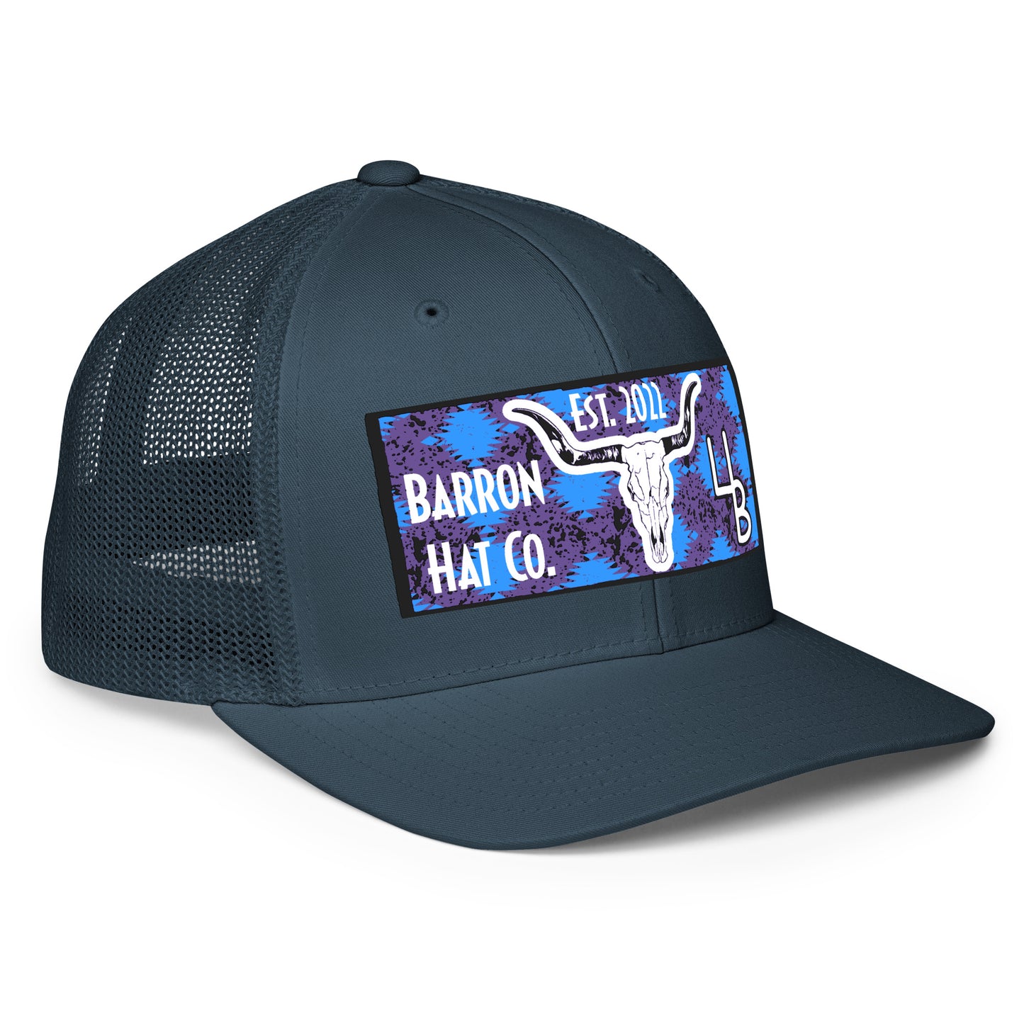 Aztec Print Longhorn Flexfit Mesh Trucker Hat