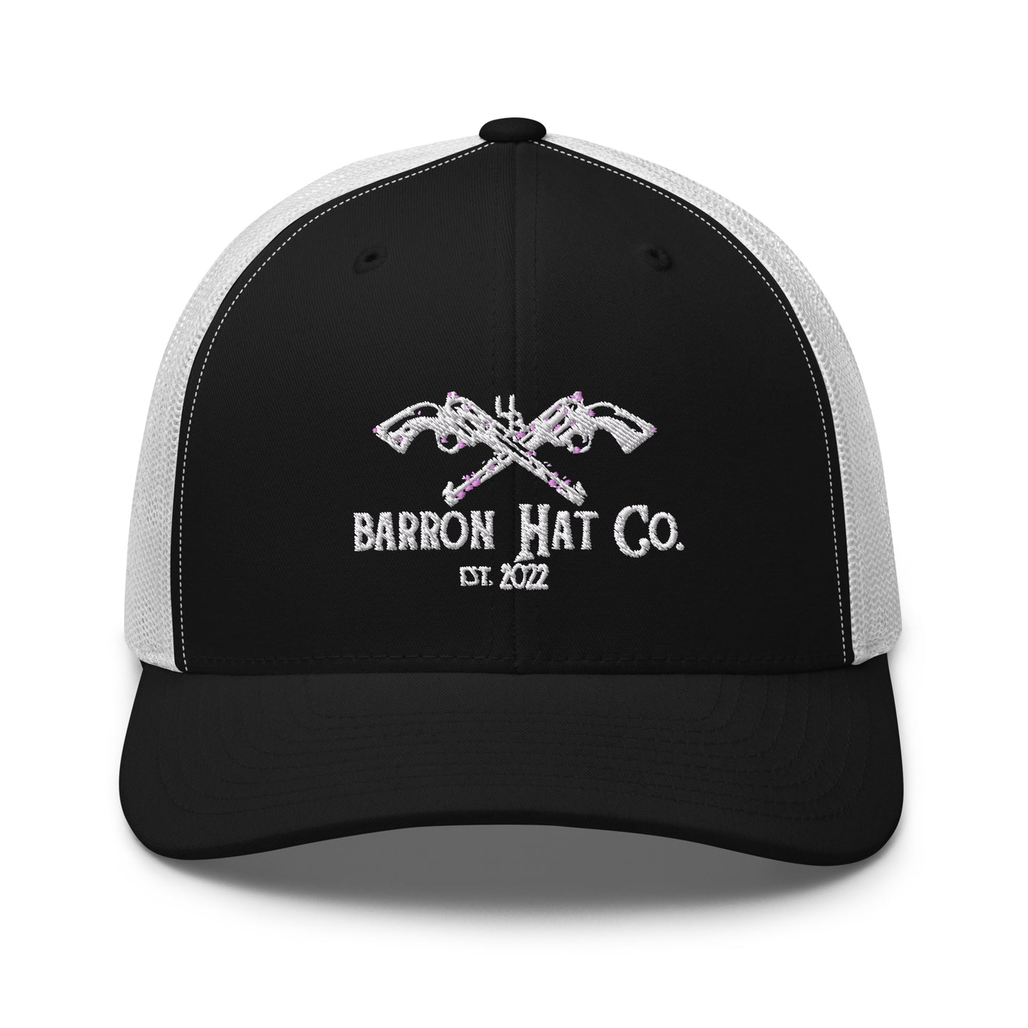 White Crossed Pistols Trucker Hat
