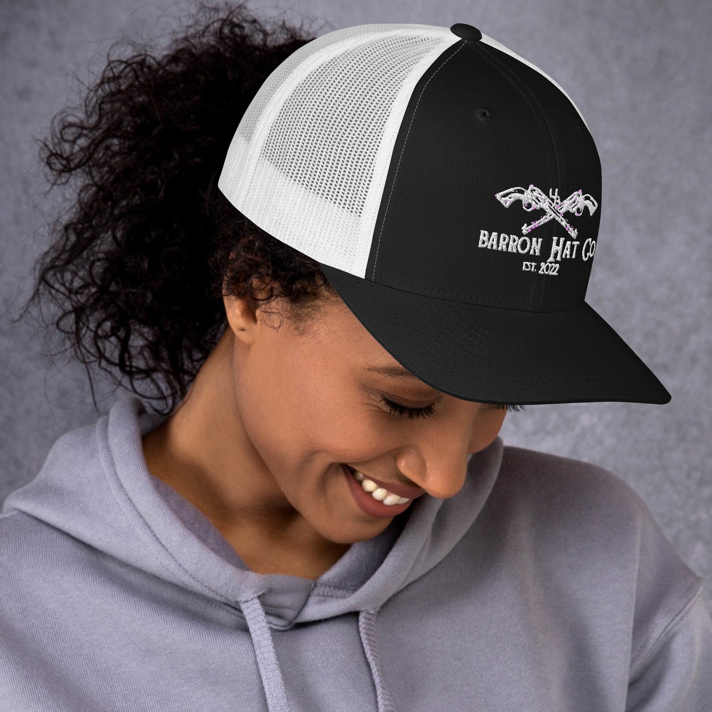 White Crossed Pistols Trucker Hat