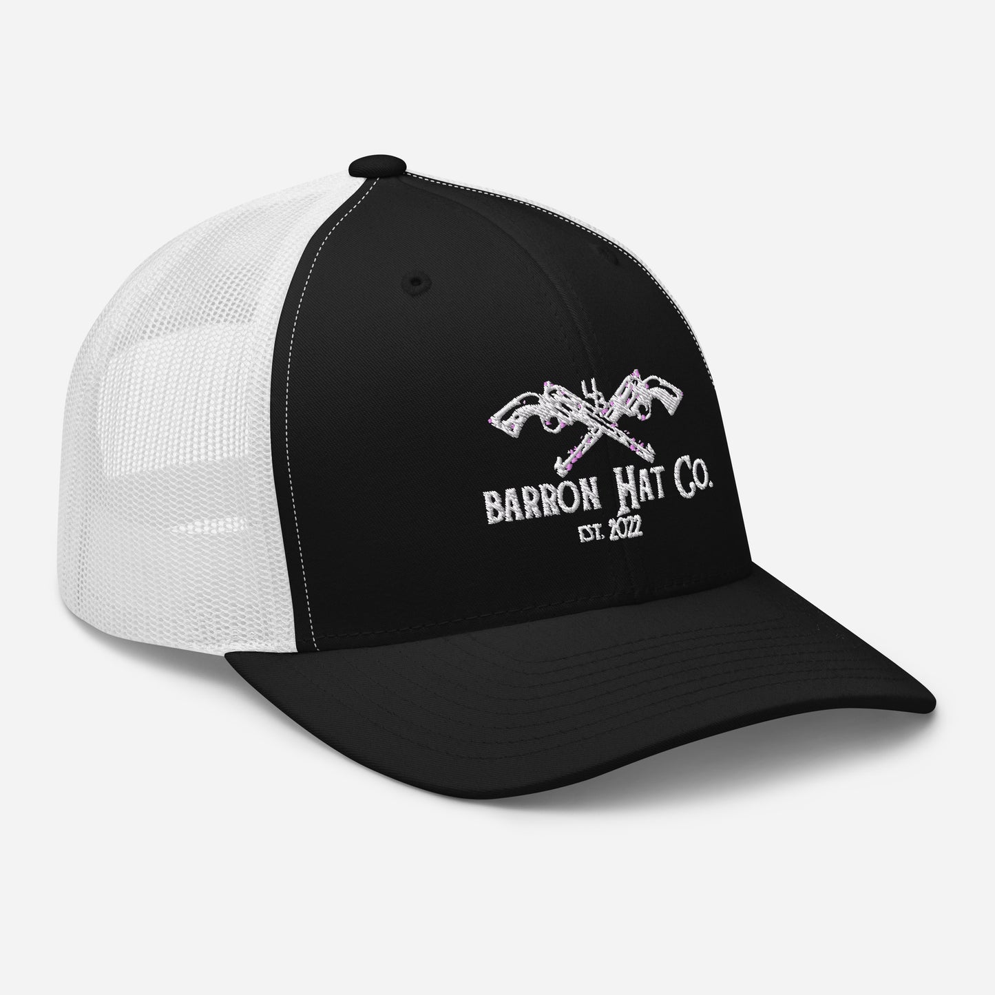 White Crossed Pistols Trucker Hat