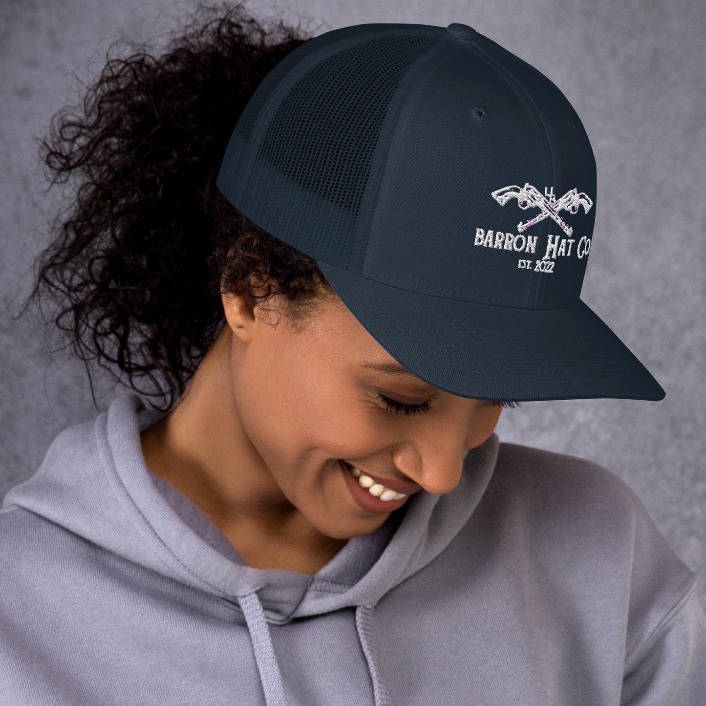 White Crossed Pistols Trucker Hat