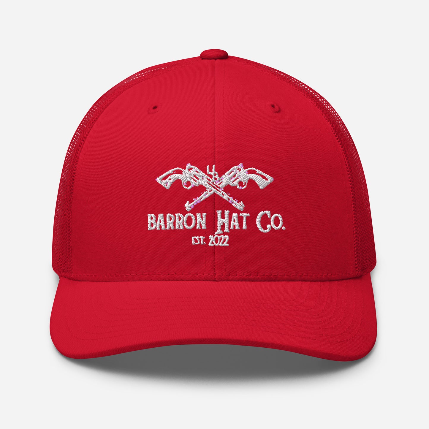White Crossed Pistols Trucker Hat