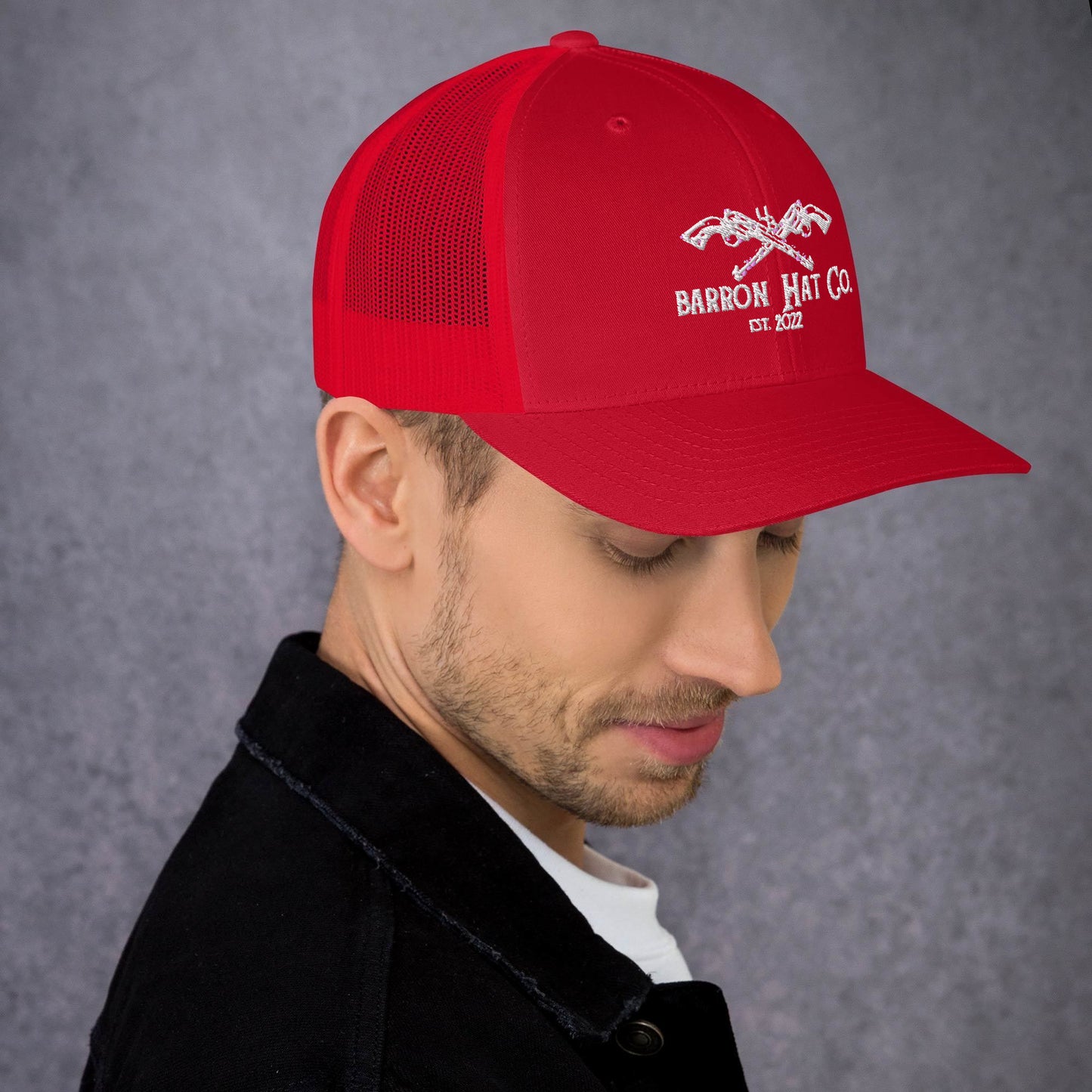 White Crossed Pistols Trucker Hat