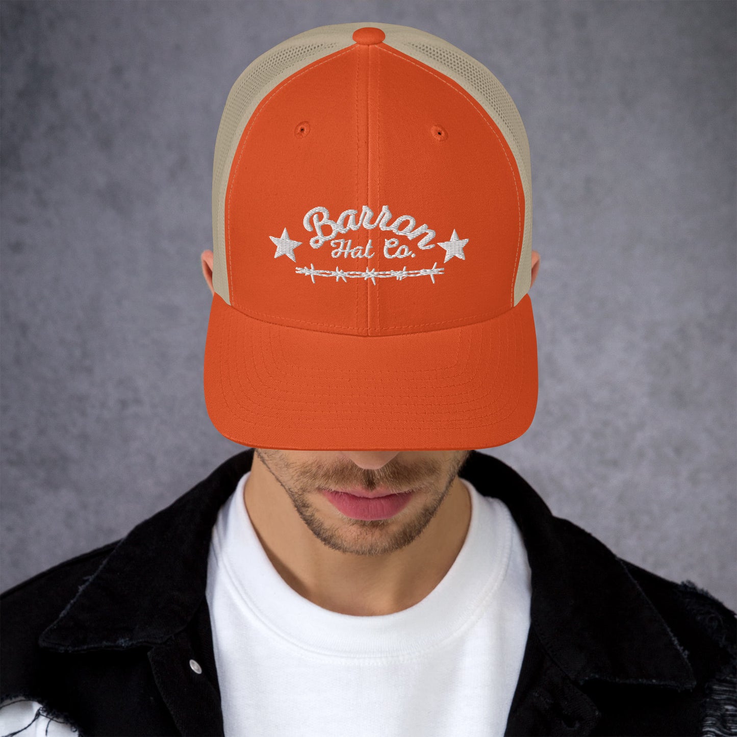 White Barbwire Trucker Hat