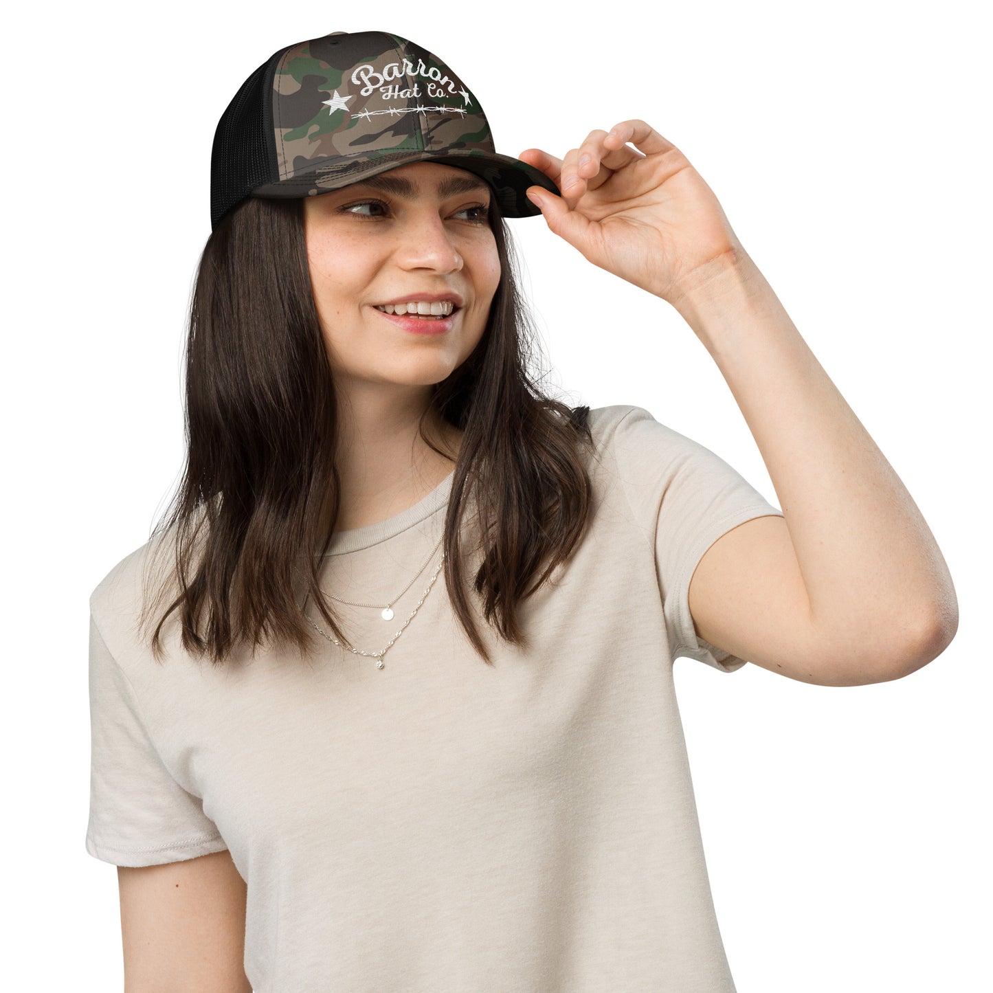 Barbwire Camouflage trucker hat