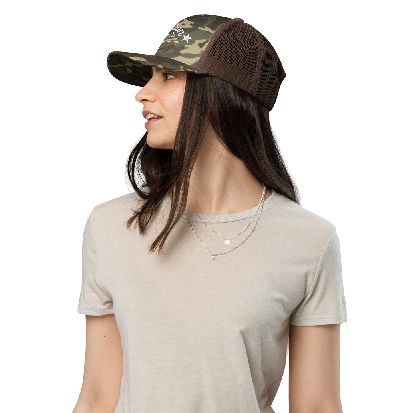 Barbwire Camouflage trucker hat