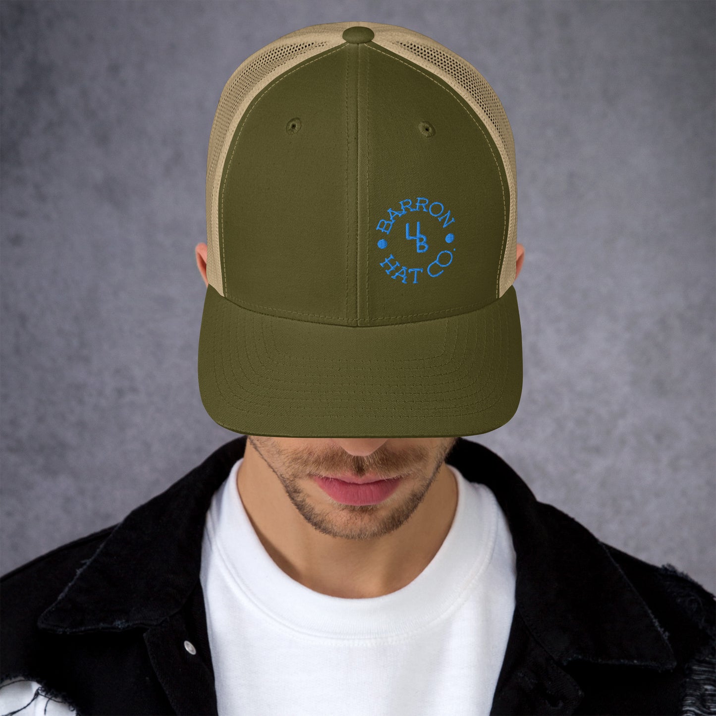 Turquoise Circle 4B Trucker Hat