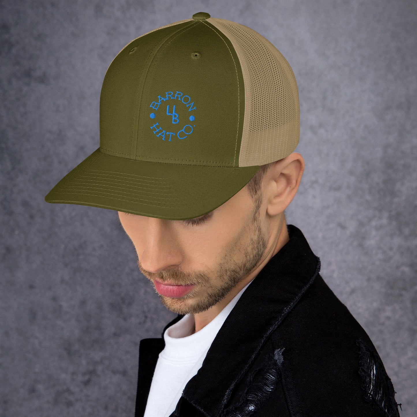 Turquoise Circle 4B Trucker Hat