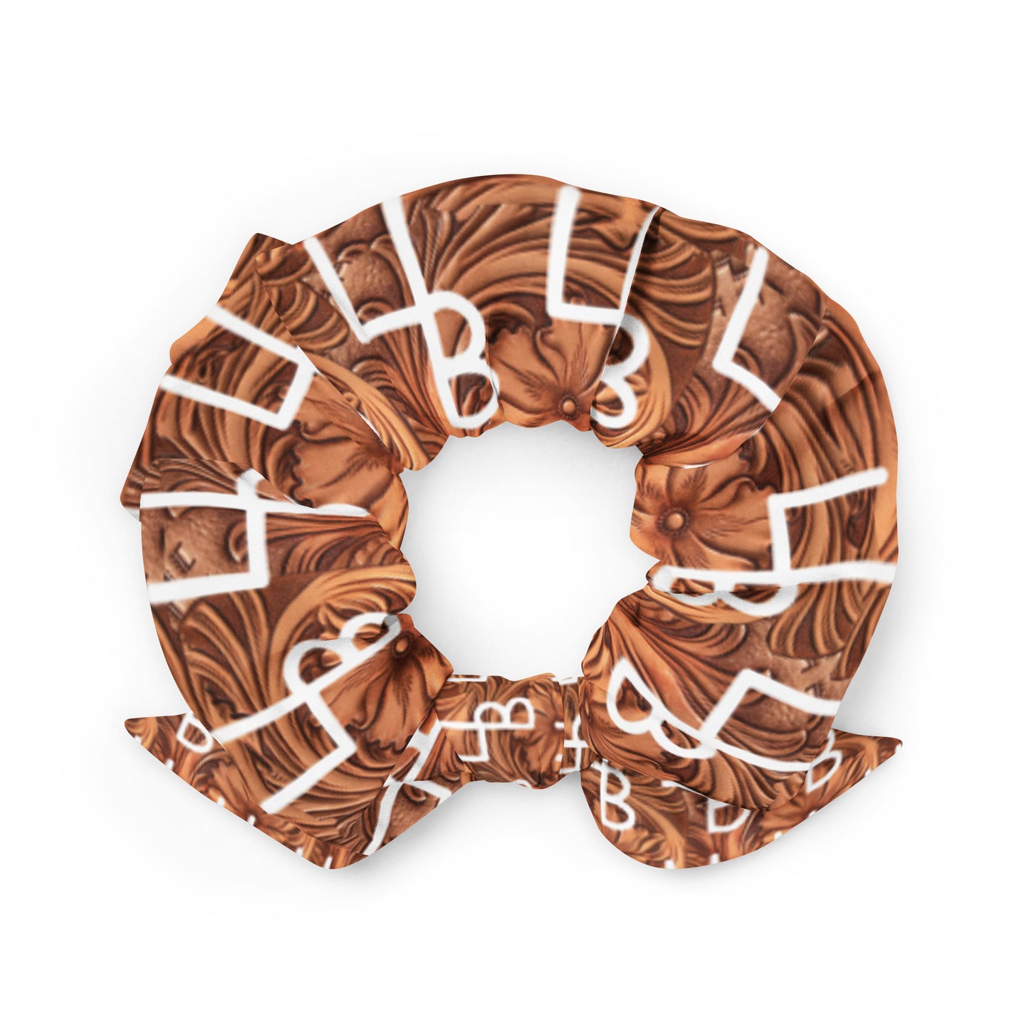 Tooled Leather 4B Scrunchie