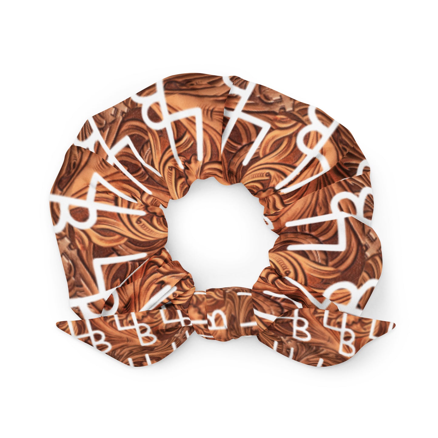 Tooled Leather 4B Scrunchie