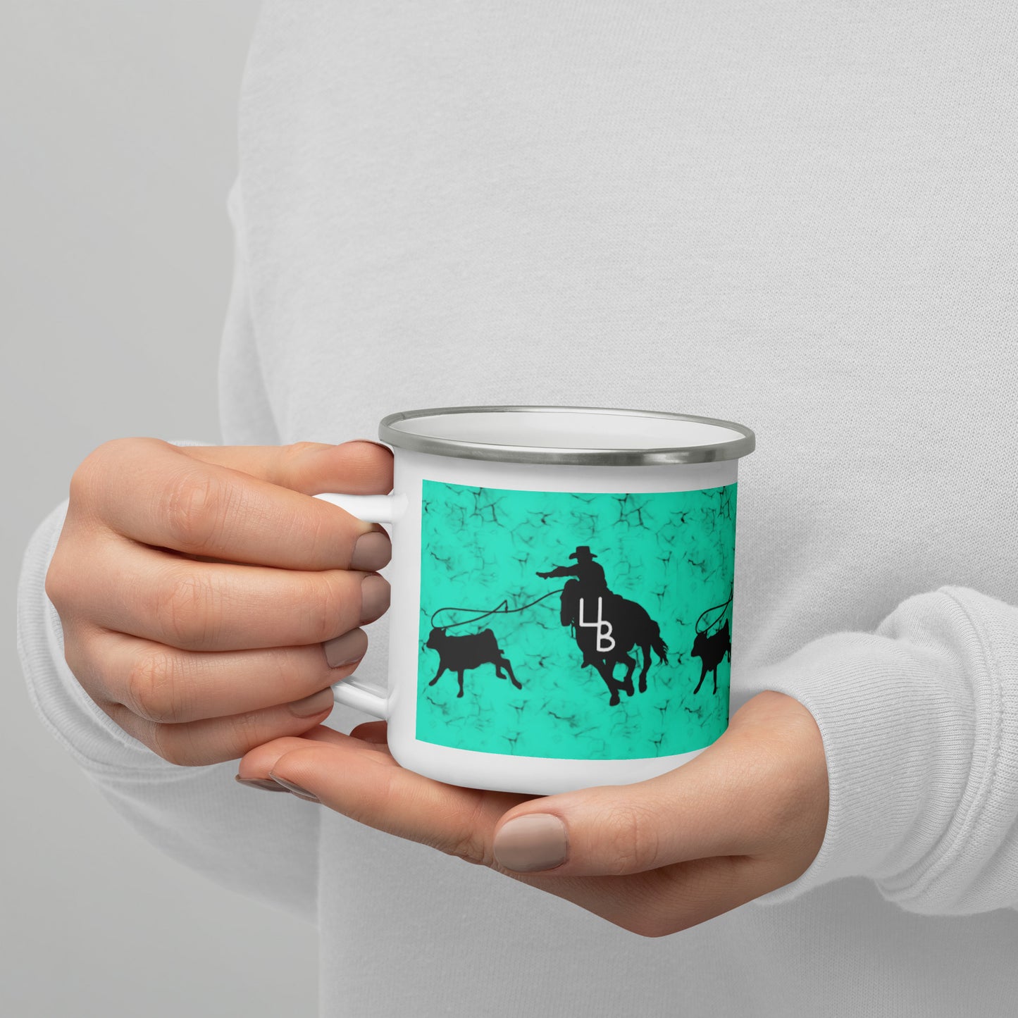 Calf Roper Enamel Mug