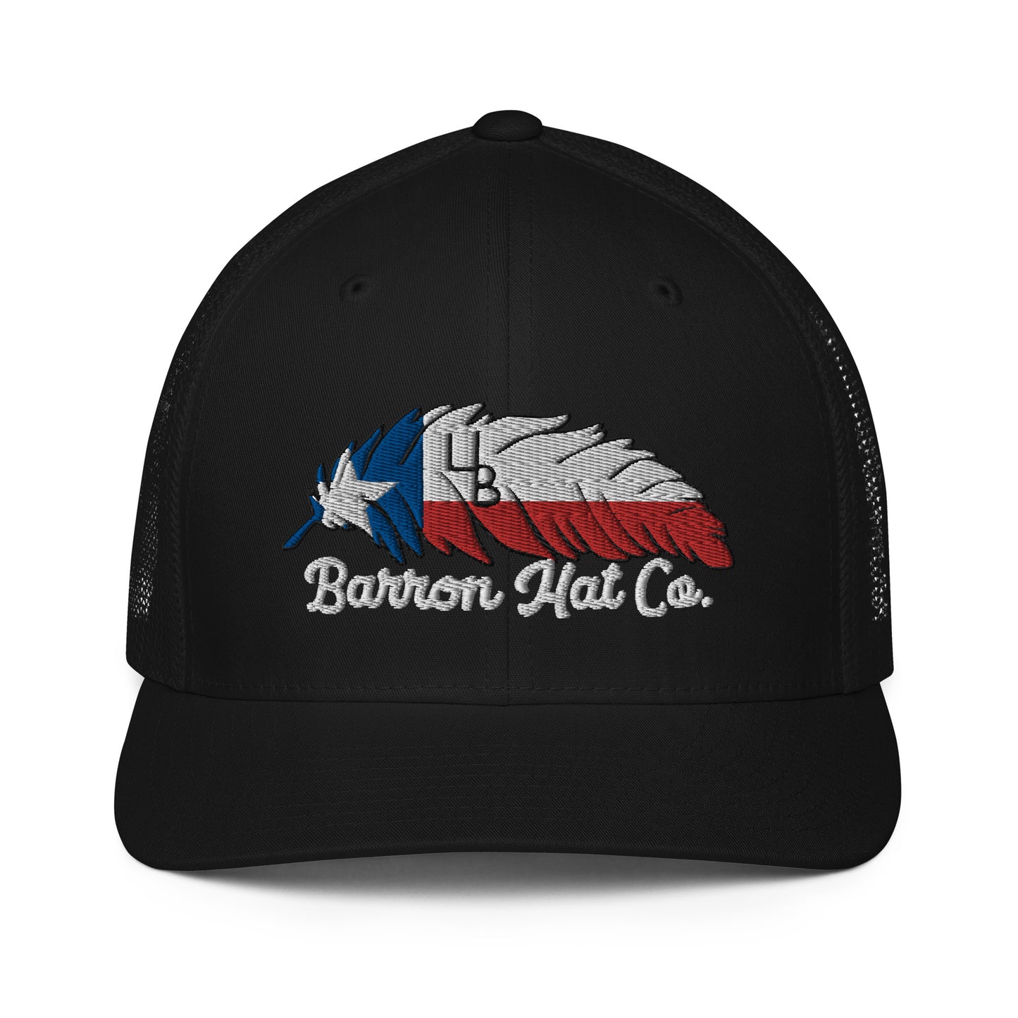 4B Texas Feather  Flexfit Mesh Trucker Hat