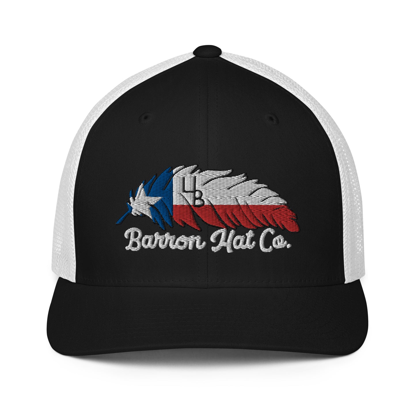 4B Texas Feather  Flexfit Mesh Trucker Hat