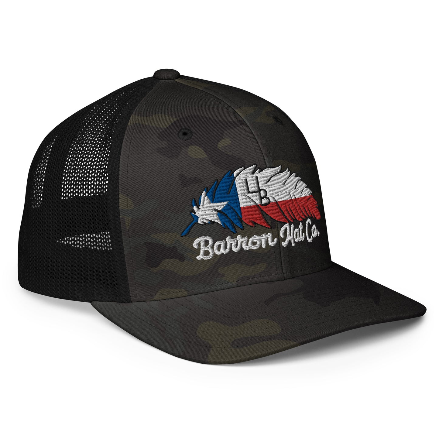 4B Texas Feather  Flexfit Mesh Trucker Hat