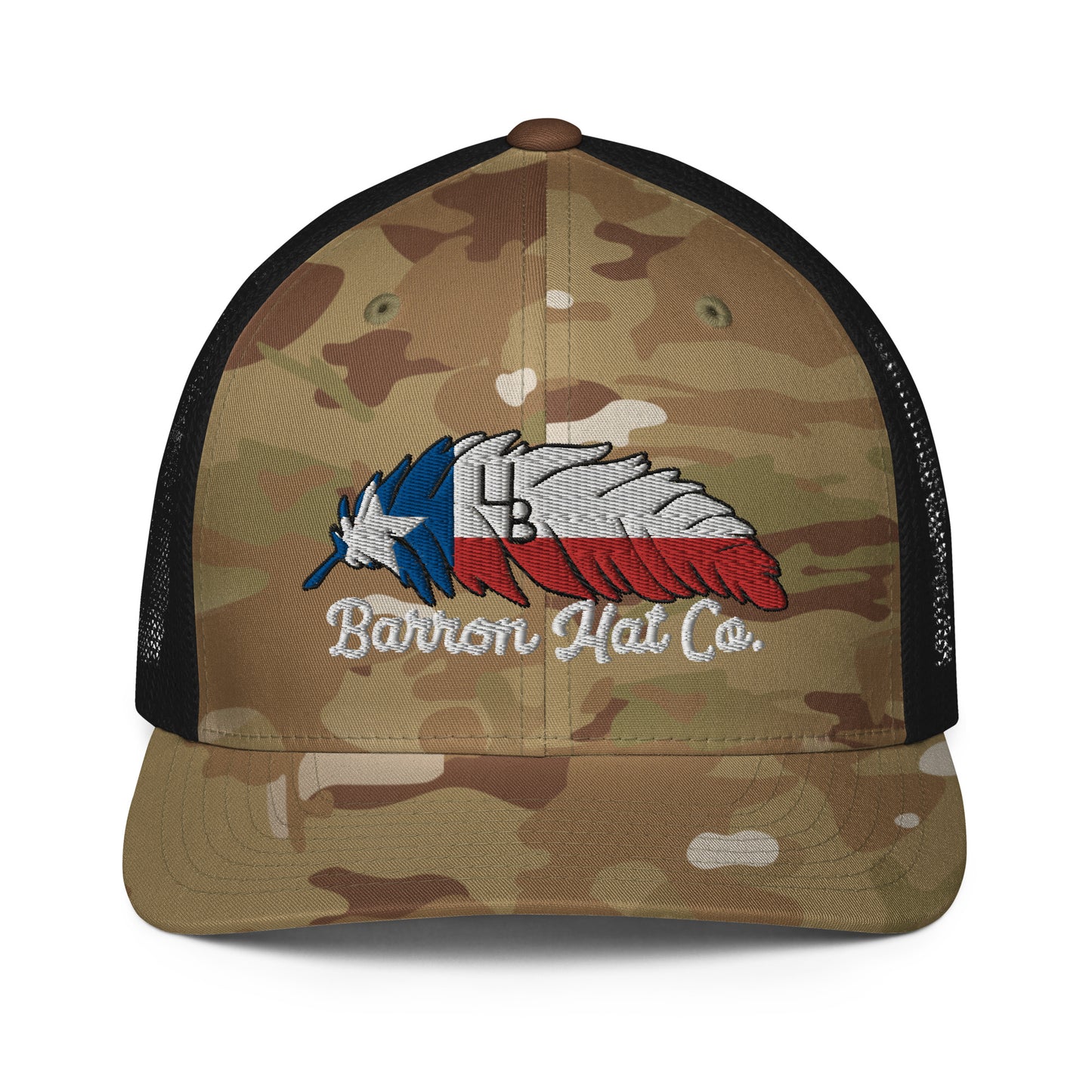 4B Texas Feather  Flexfit Mesh Trucker Hat