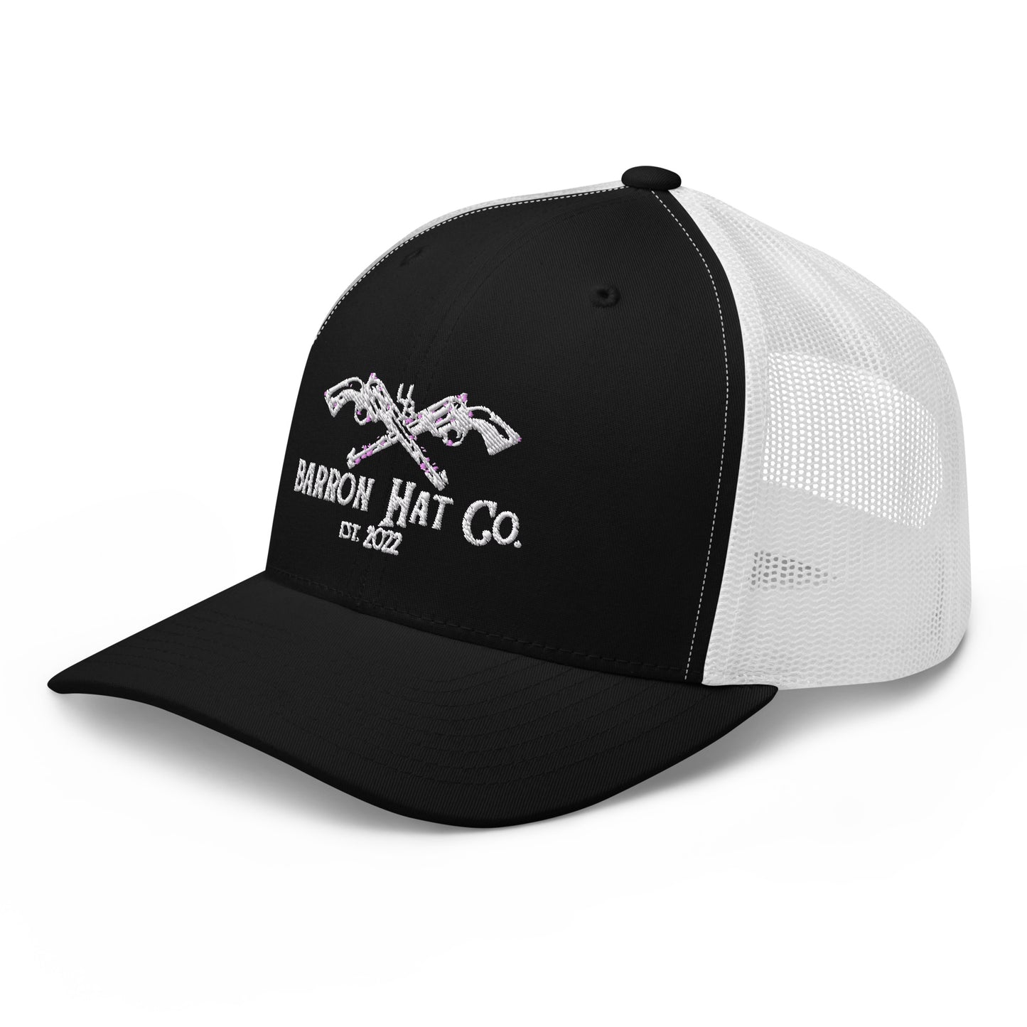 White Crossed Pistols Trucker Hat