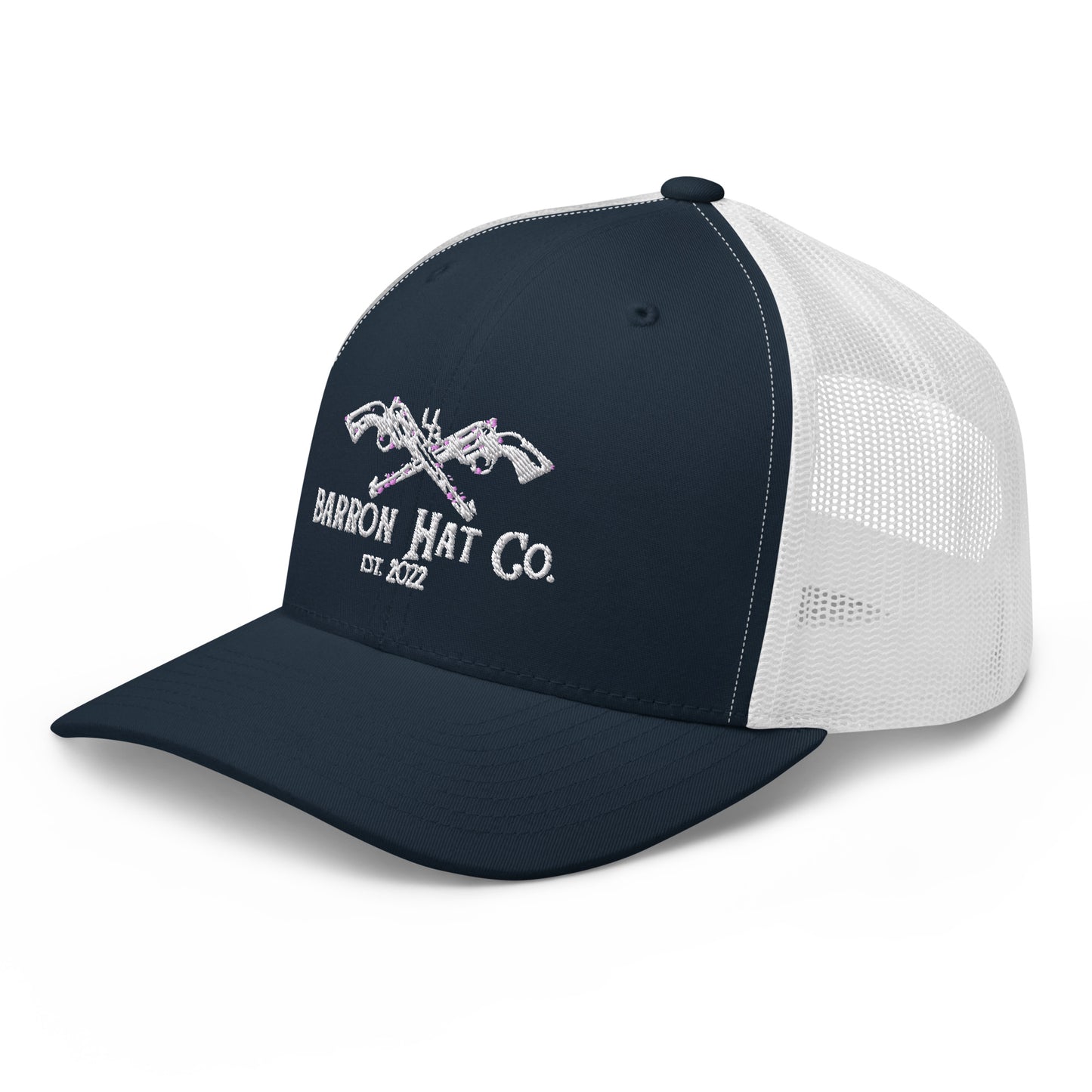 White Crossed Pistols Trucker Hat