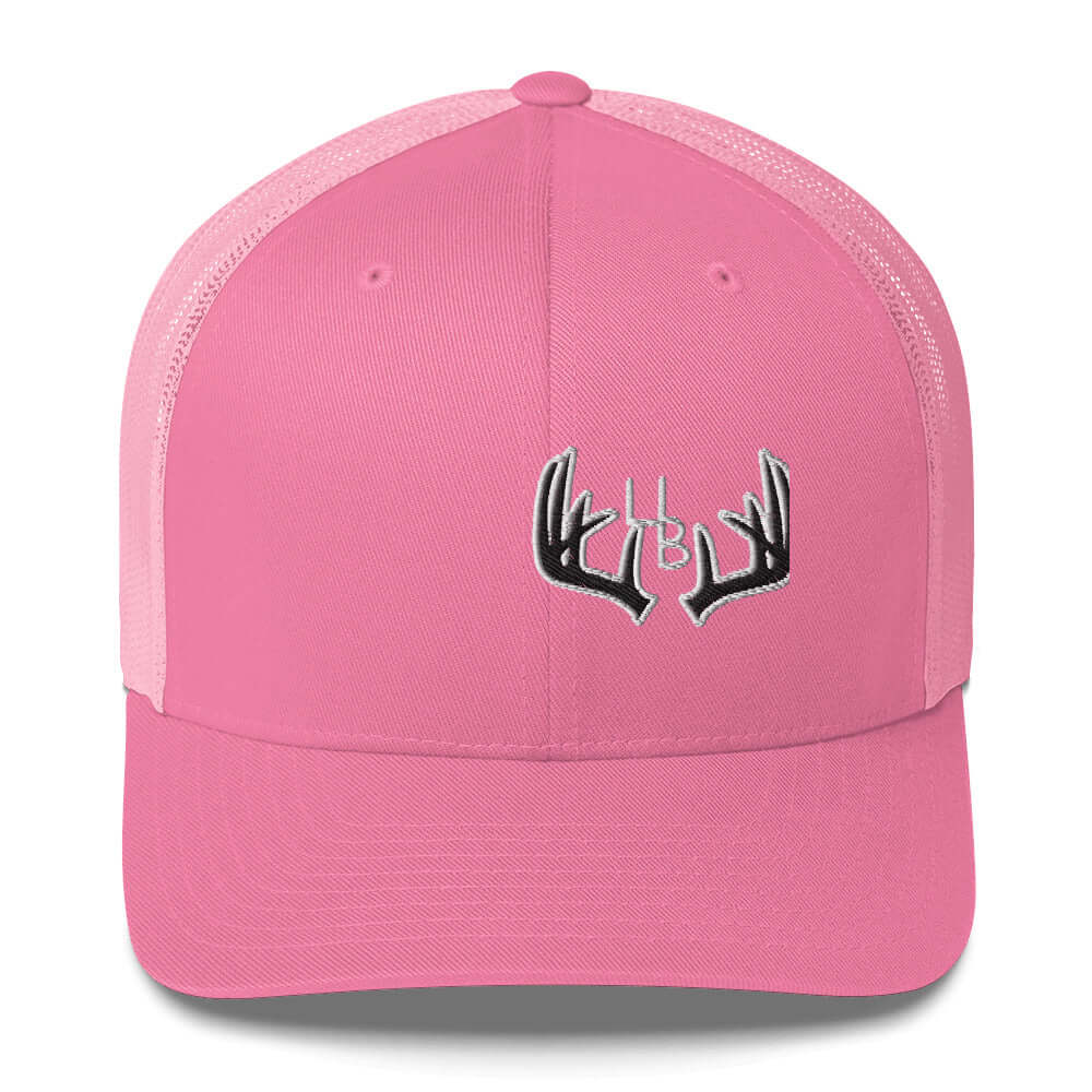 4B Antlers 2 Trucker Hat This six-panel trucker cap with a mesh back will be a comfy and classic choice for a perfect day in the sun. • 60% cotton, 40% polyester • Mid-profile cap with a low-profile embroidery area • Structured, six-panel cap • 3.5″ crown