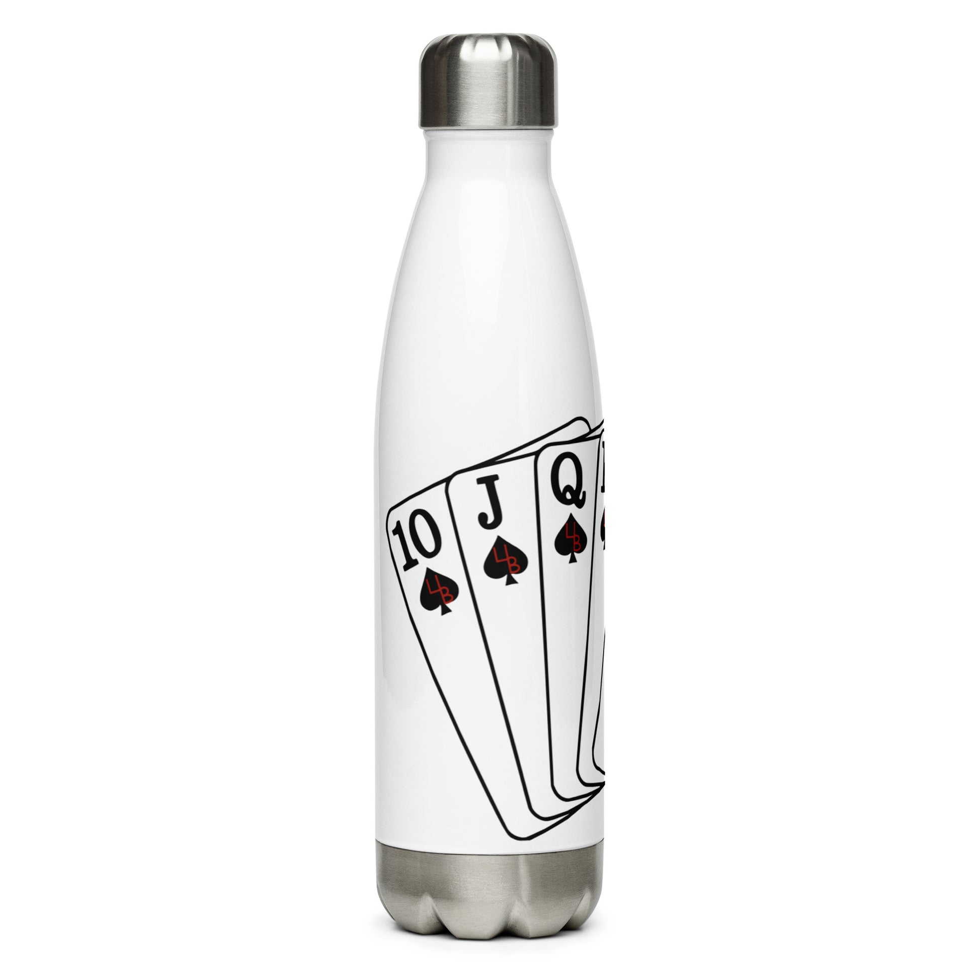 4B Ace in The Hole Stainless Steel Water Bottle Hot drinks should stay hot and cold drinks should stay cold. This stainless steel bottle can do both, and it will also cheer you up any day. Cool off in the summer and stay warm in the winter, even on the go