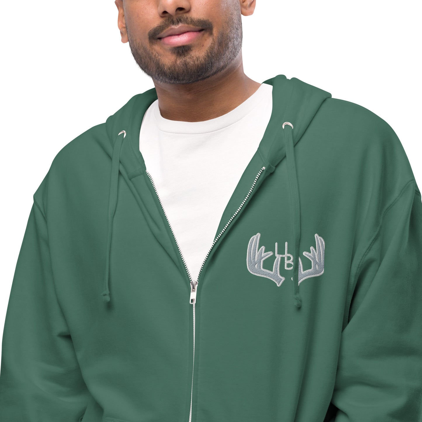 4B Antlers fleece zip up hoodie With its soft, premium quality fleece fabric and jersey-lined hood, this unisex zip-up hoodie will be a cozy addition to your outfit. Pair it with jeans, shorts, a skirt, or a dress to stay warm in style. • 80% cotton, 20%