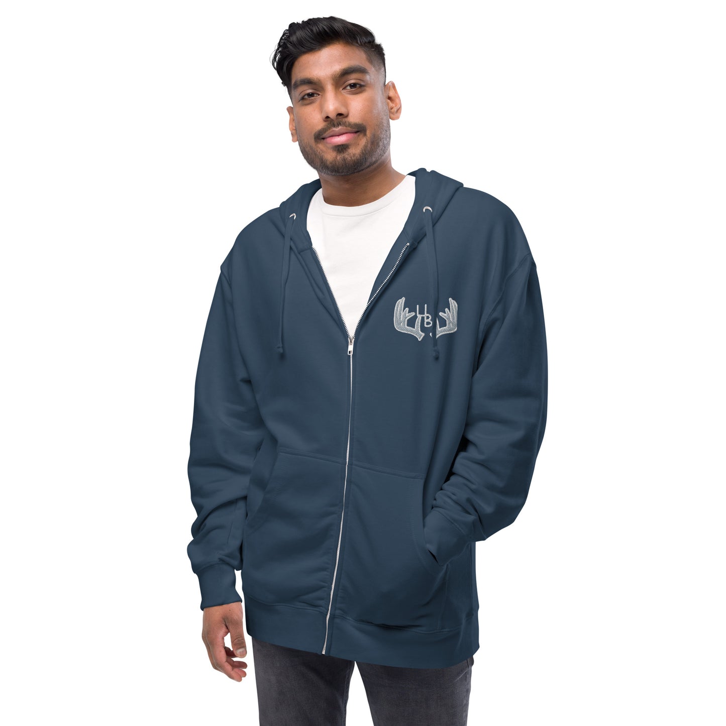 4B Antlers fleece zip up hoodie With its soft, premium quality fleece fabric and jersey-lined hood, this unisex zip-up hoodie will be a cozy addition to your outfit. Pair it with jeans, shorts, a skirt, or a dress to stay warm in style. • 80% cotton, 20%